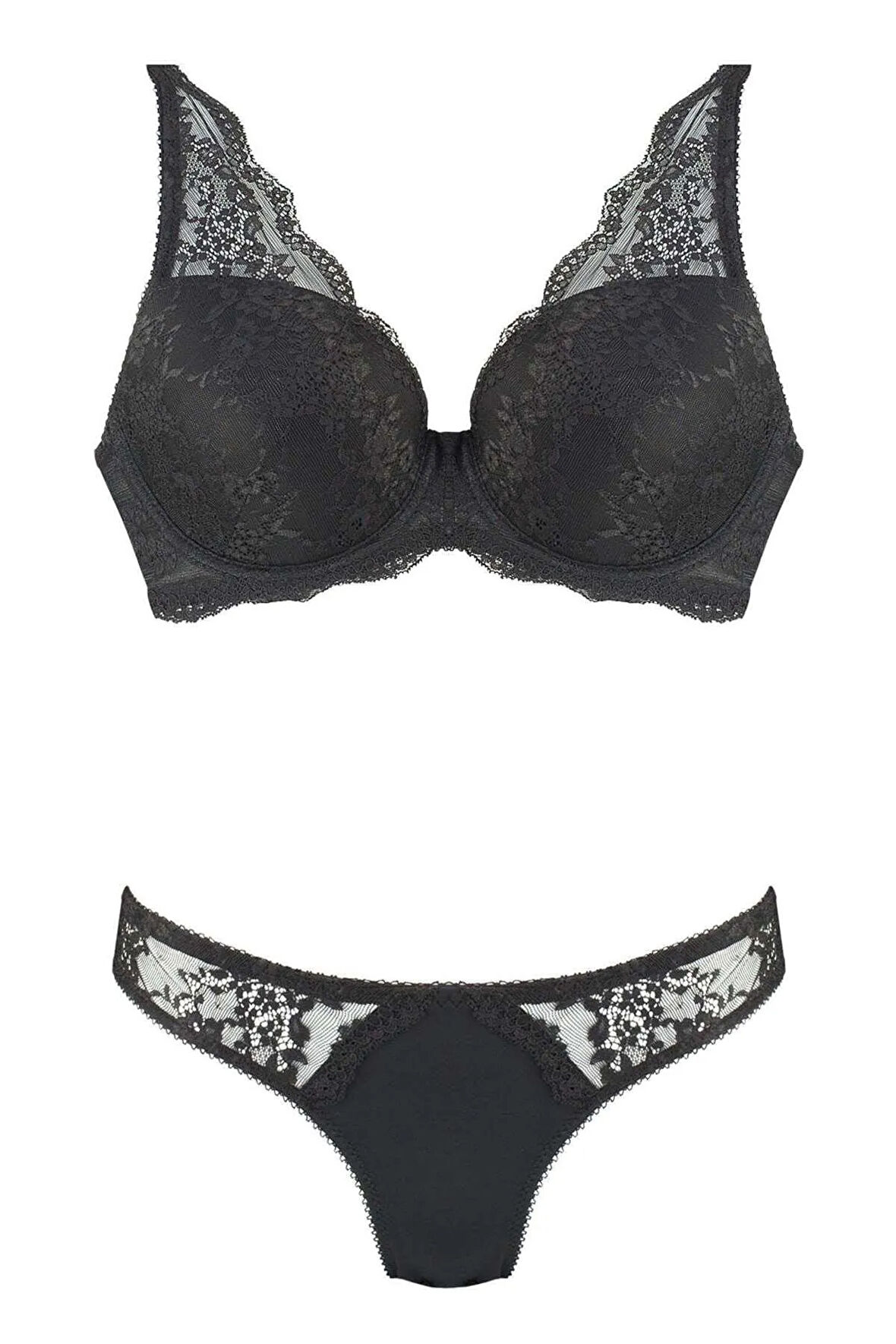 Kadın Siyah Desteksiz Sütyen Takım 4340