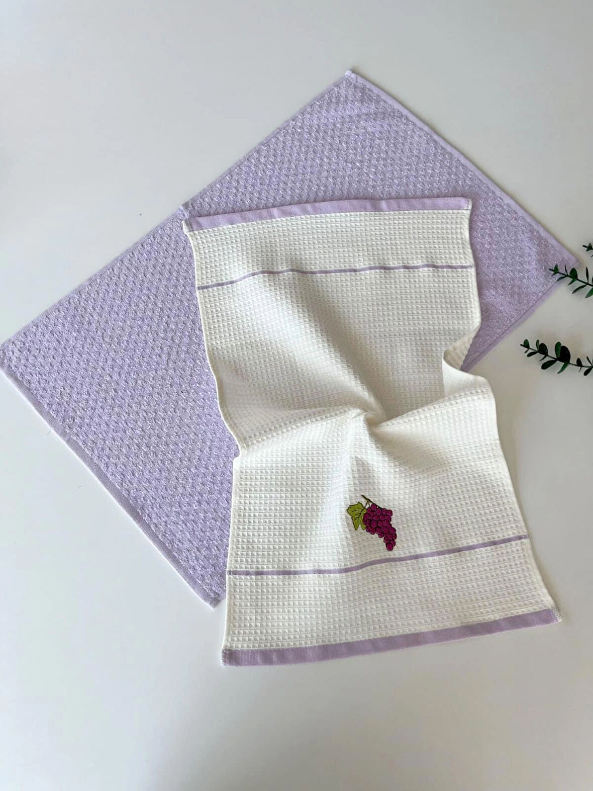 SARRA 40X60 2'Lİ NAKIŞLI KURULAMA BEZİ-ÜZÜM