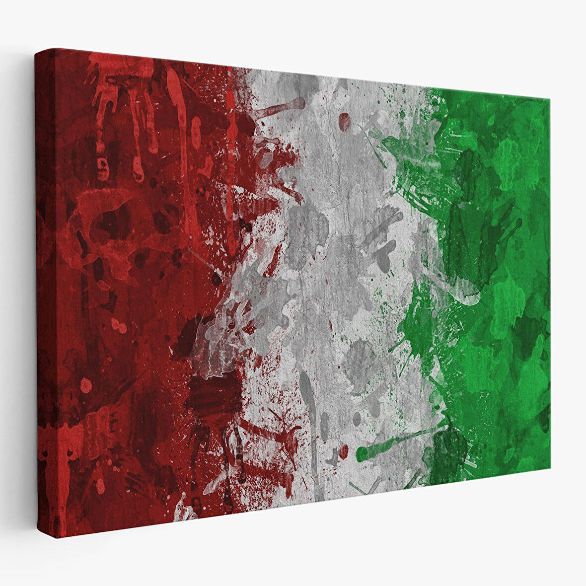 İtalya Bayrağı Kanvas Duvar Tablo, Ev ve Ofis Dekoru, Spor Kulübü, Bar Dekoru-5402