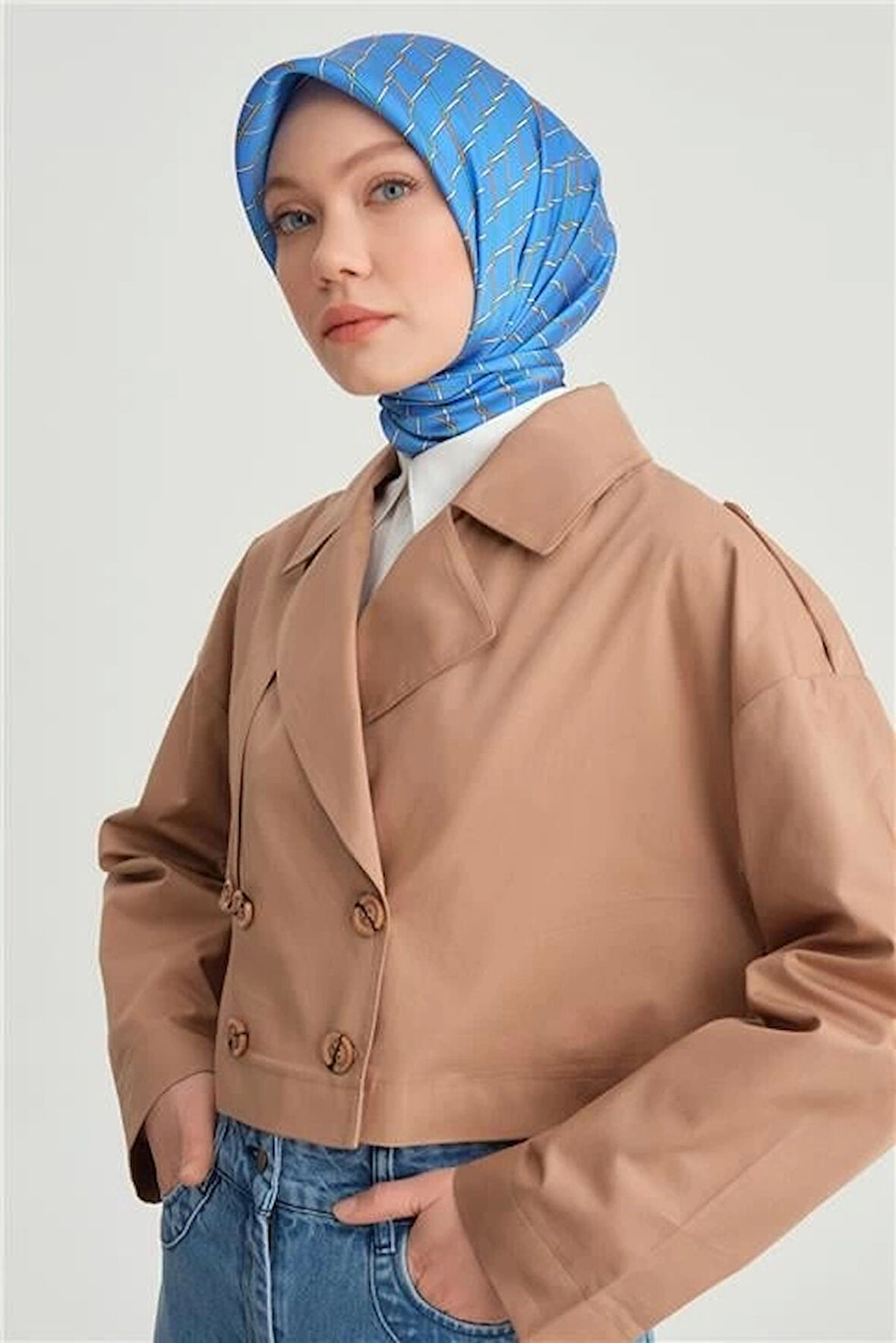 Armine Kısa Trenchcoat Pamuk Ceket 24Y5401 Camel