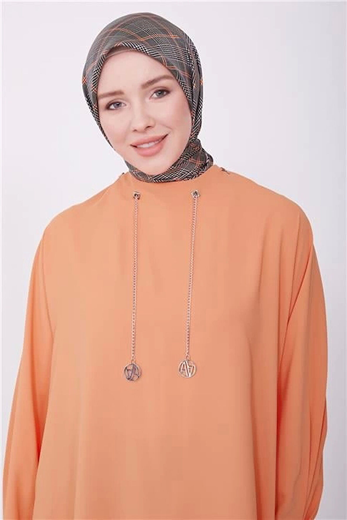 Armine Logolu Zincirli Tunik 23K4702 Mandarin