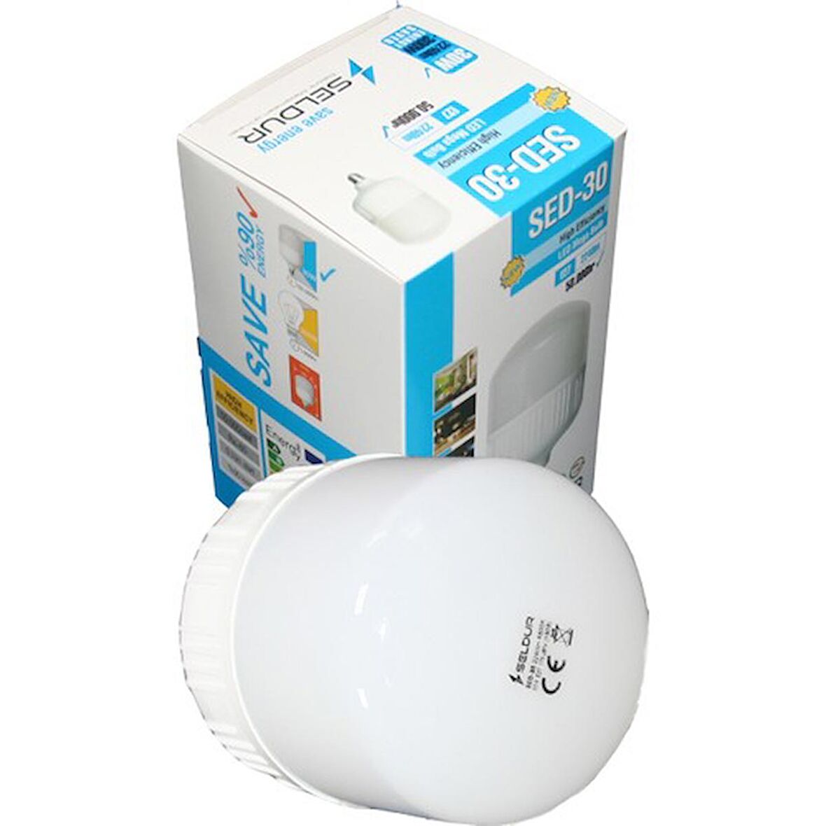 Seldur 30W Büyük Boy Torch 6500K LED Ampul Beyaz E27 Duy