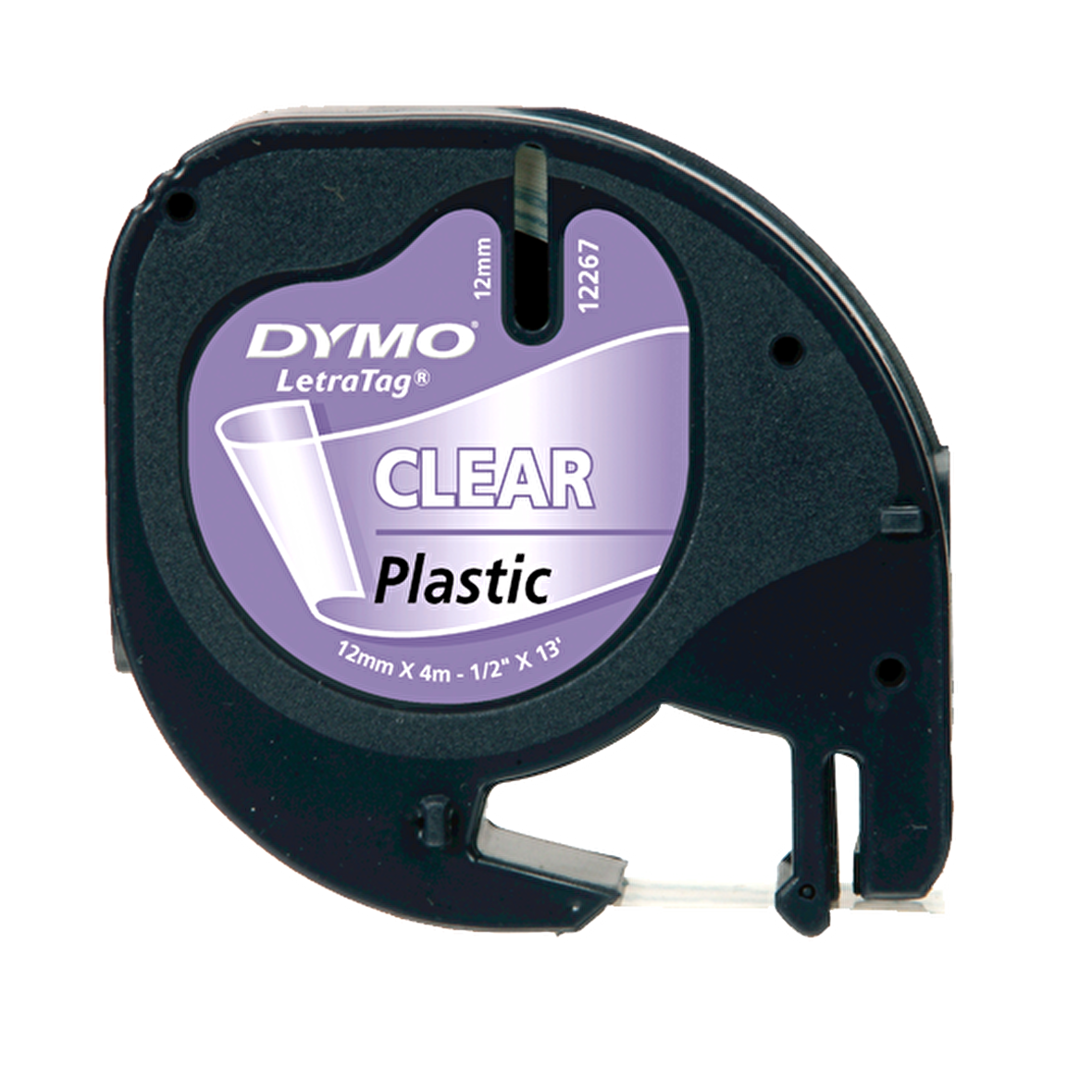 Dymo Letratag Şerit Plastik 12MMx4 MT Şeffaf Üzerine Siyah 12267