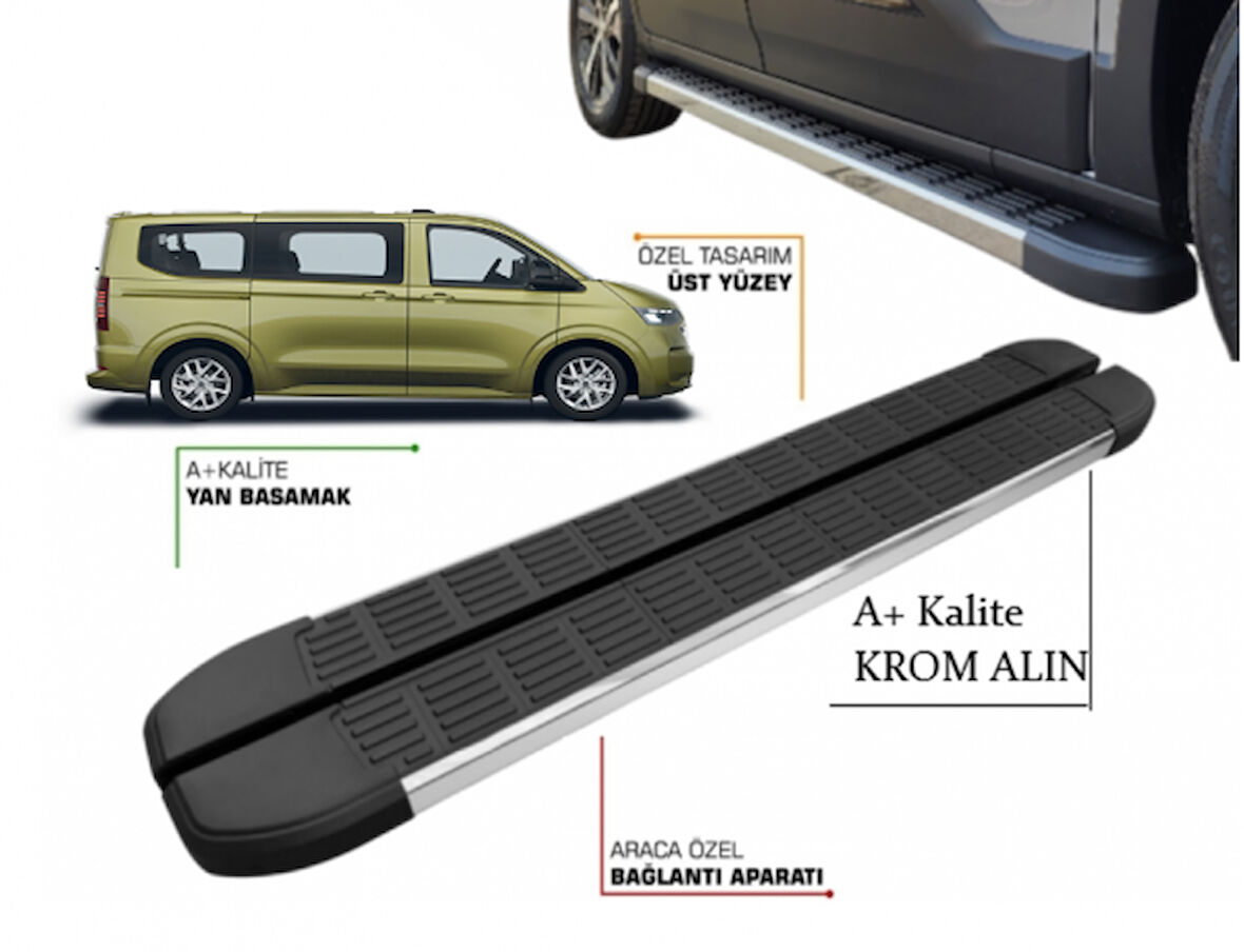 TRANSPORTER T7 KOMBİ KISA ŞASE YAN BASAMAK 2025 2026 2027 KROM