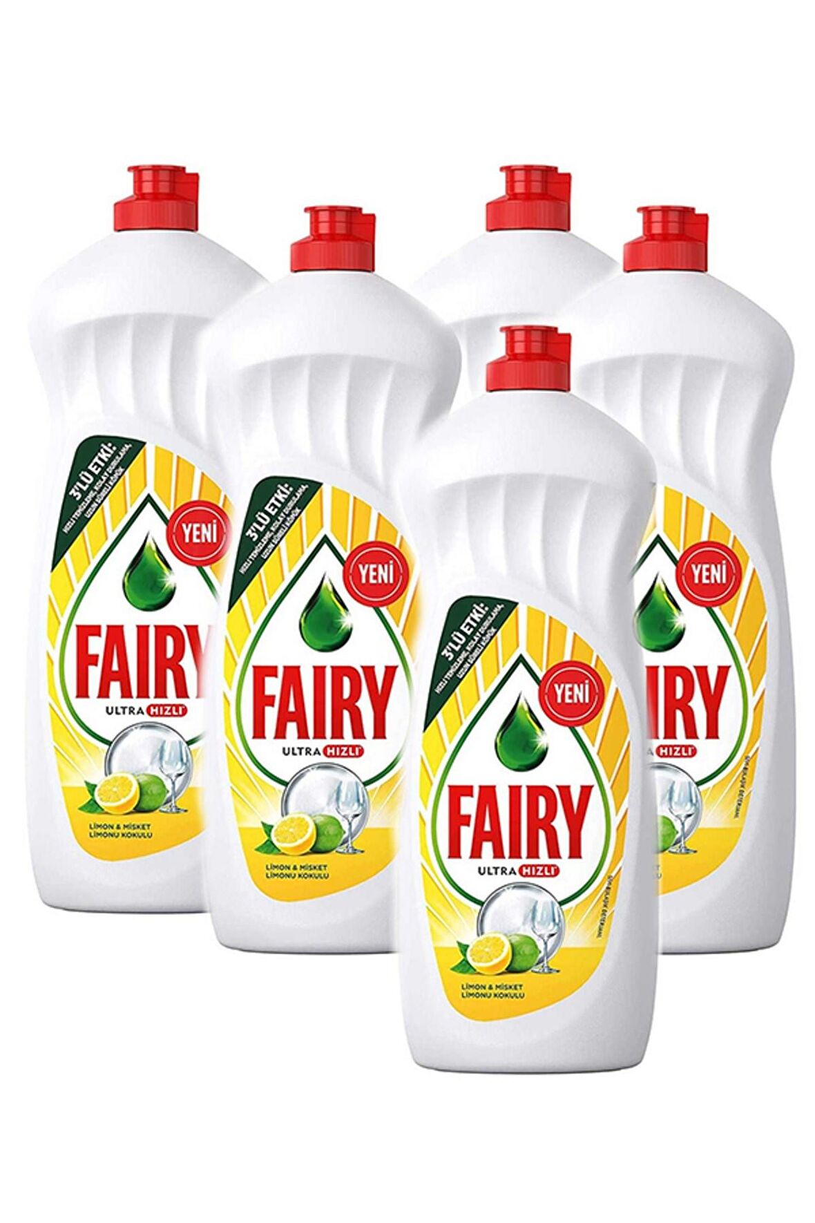 Fairy Ultra Hızlı Limon & Misket Limonu Kokulu 650 Ml x 5 Adet