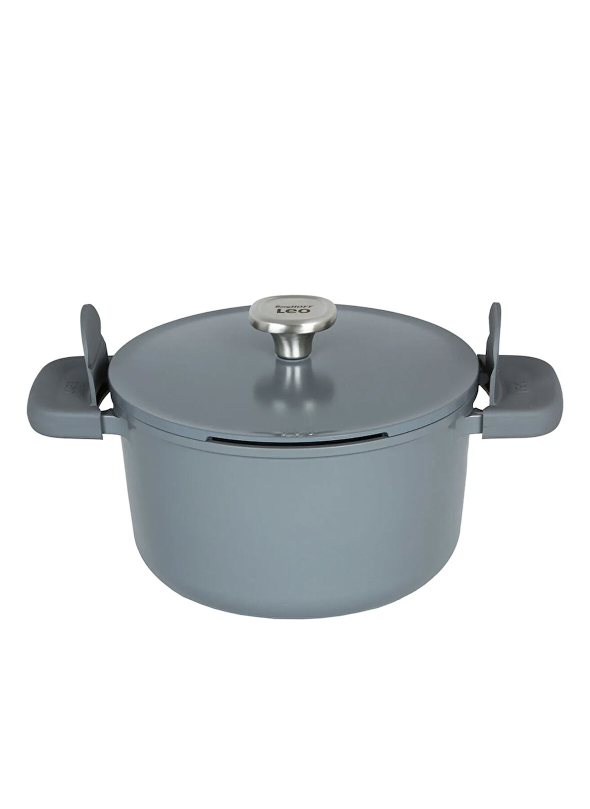 Leo Phantom Kapakli Yapişmaz Deri?n Tencere 24cm Smoked Grey