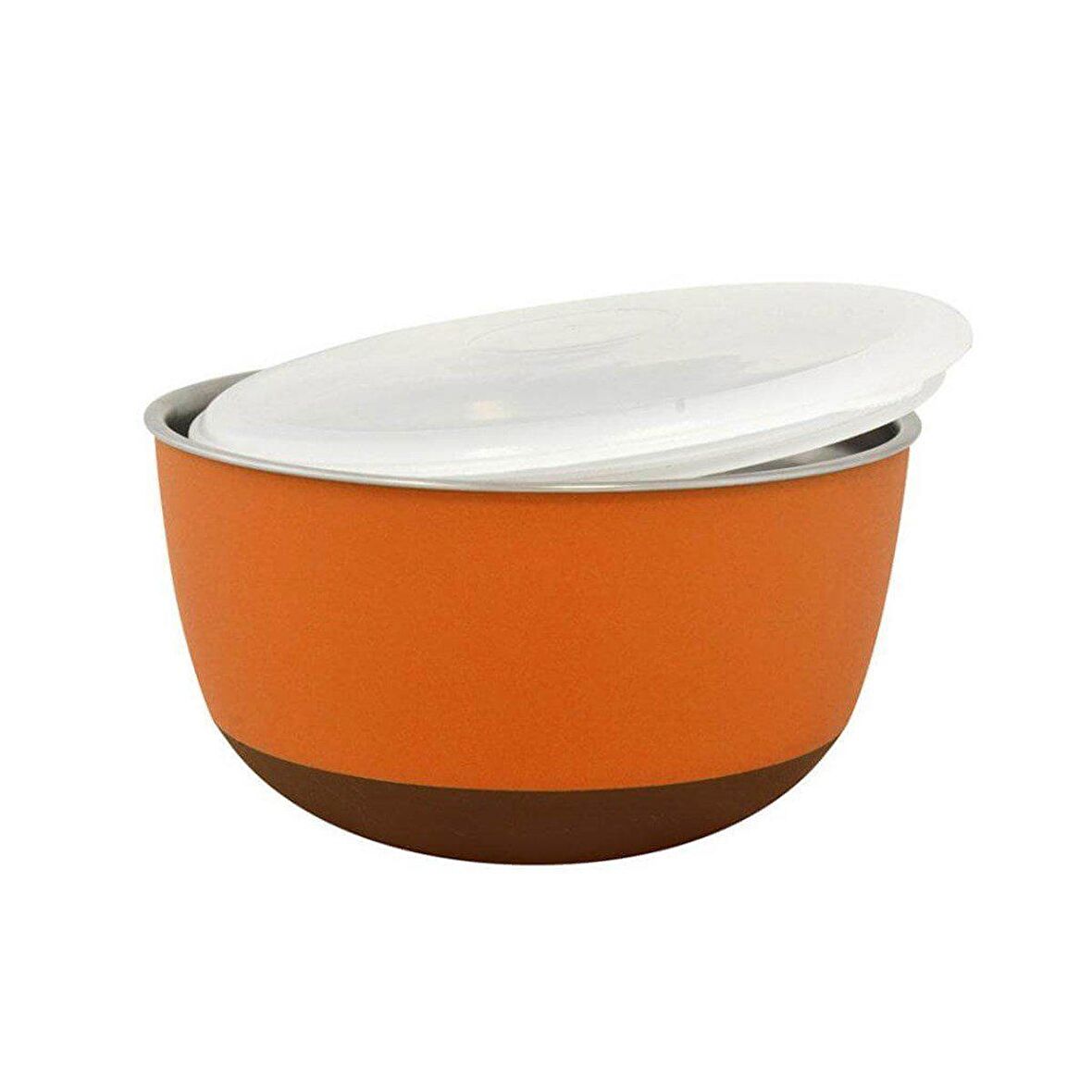 Duvo+ With Lid Bowl Mama Ve Su Kabı 2300ml Orange