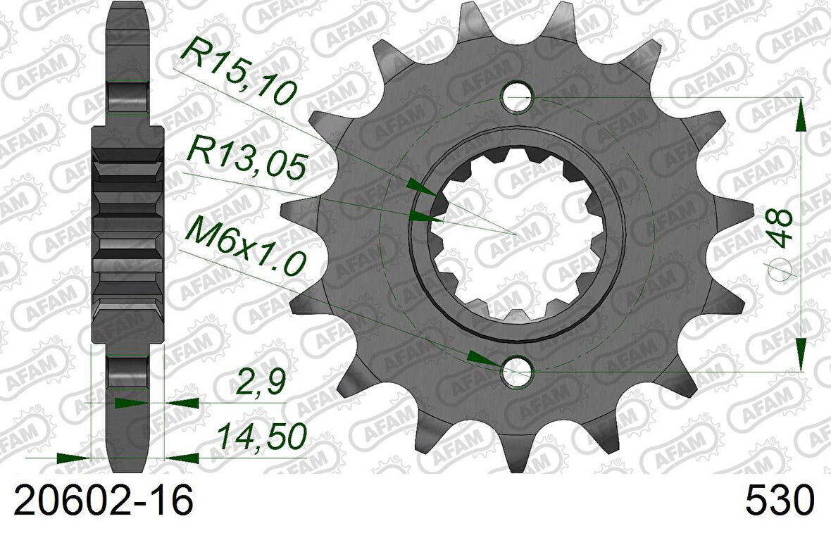 AFAM HONDA VFR 800/VFR800F ÇELİK ÖN DİŞLİ #530 20602-16