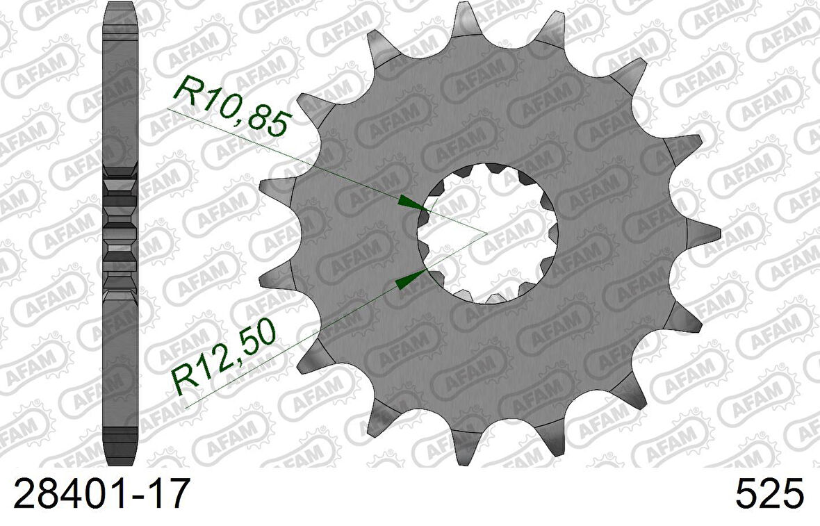 AFAM SUZUKI DL1000 V-STROM / KAWASAKI ZX-10R ÇELİK ÖN DİŞLİ #525 28401-17