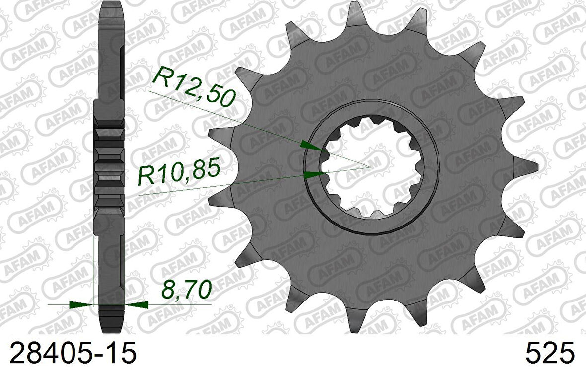 AFAM KAWASAKI KLZ 1000 VERSYS / Z1000 ÇELİK ÖN DİŞLİ #525 28405-15