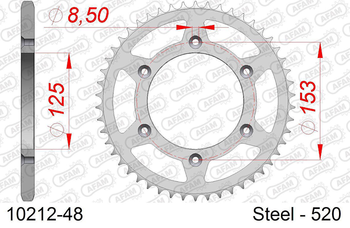 AFAM HONDA CRF450 R ÇELİK ARKA DİŞLİ 520 X 48 10212-48