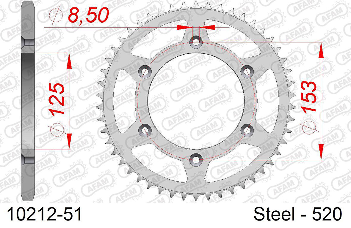 AFAM HONDA CRF450 R ÇELİK ARKA DİŞLİ 520 X 51 10212-51