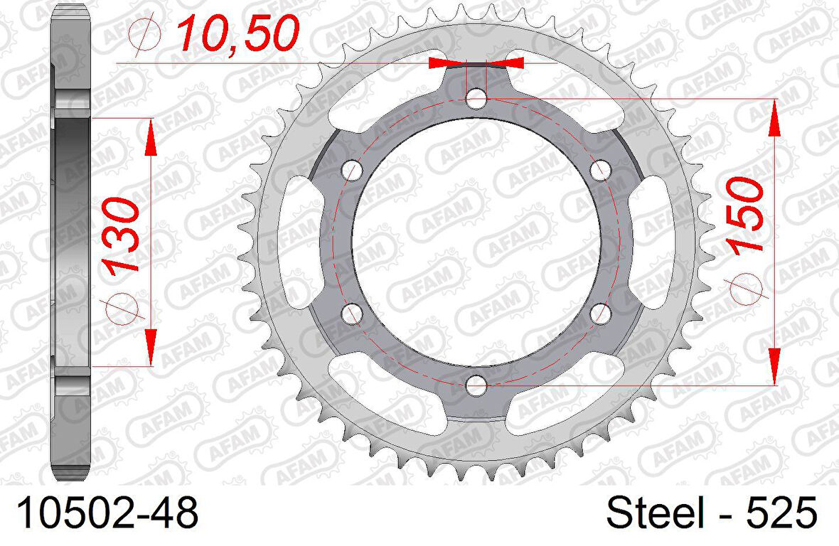 AFAM HONDA XL650 TRANSALP ÇELİK ARKA DİŞLİ #525 10502-48