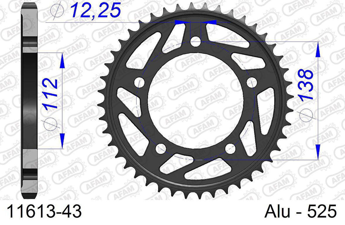 AFAM HONDA CBF 600 ALUMİNYUM ARKA DİŞLİ #525 11613-43