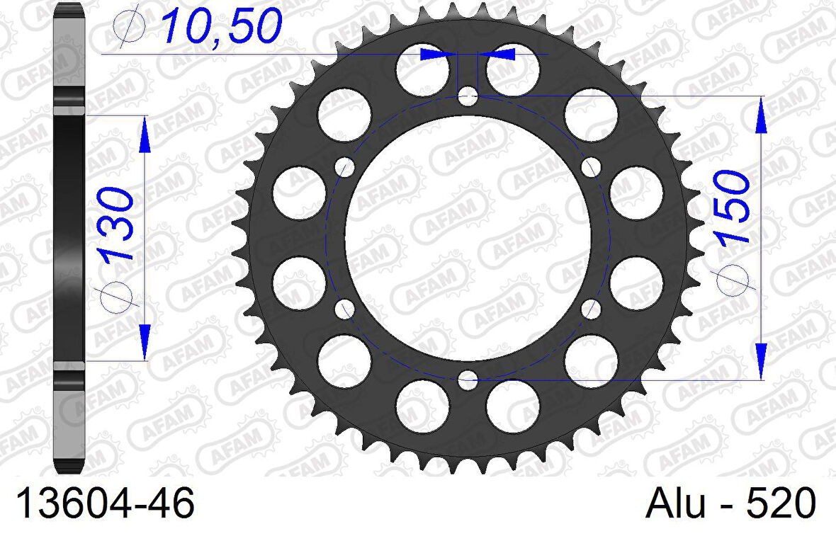 AFAM YAMAHA FZ8 Fazer 8 Alüminyum Arka Dişli 13604-46