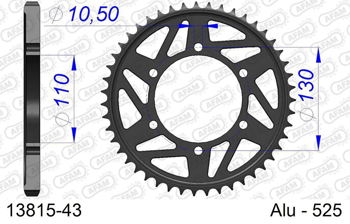 AFAM SUZUKI GSX-R 600 Alüminyum Arka Dişli 13815-43