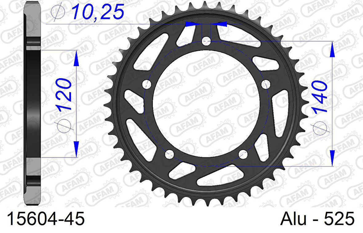 AFAM SUZUKI GSX-R600 01-05 ALUMİNYUM ARKA DİŞLİ #525 15604-45