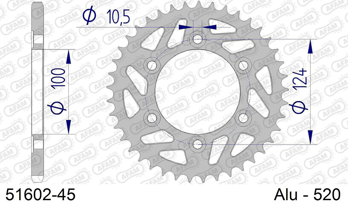 AFAM DUCATI 696 Monster Alüminyum Arka Dişli 51602-45