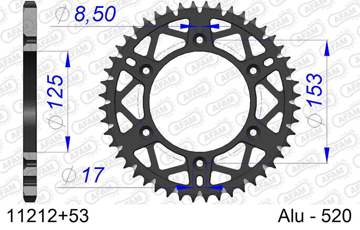 AFAM HONDA CRF 250X ALUMİNYUM ARKA DİŞLİ #520 S/C 11212-53