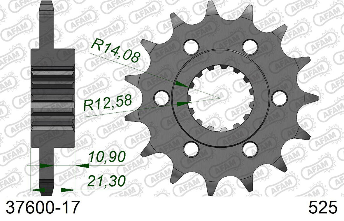 AFAM APRILIA CAPANORD 1200/RALLY / SHIVER900 ÇELİK ÖN DİŞLİ #525 37600-17