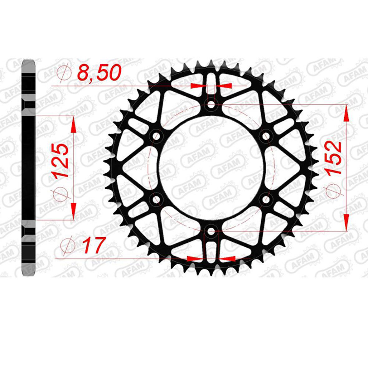 AFAM BETA ENDURO RR 350 2T ÇELİK ARKA DİŞLİ #520 S/C 38300SLK-50