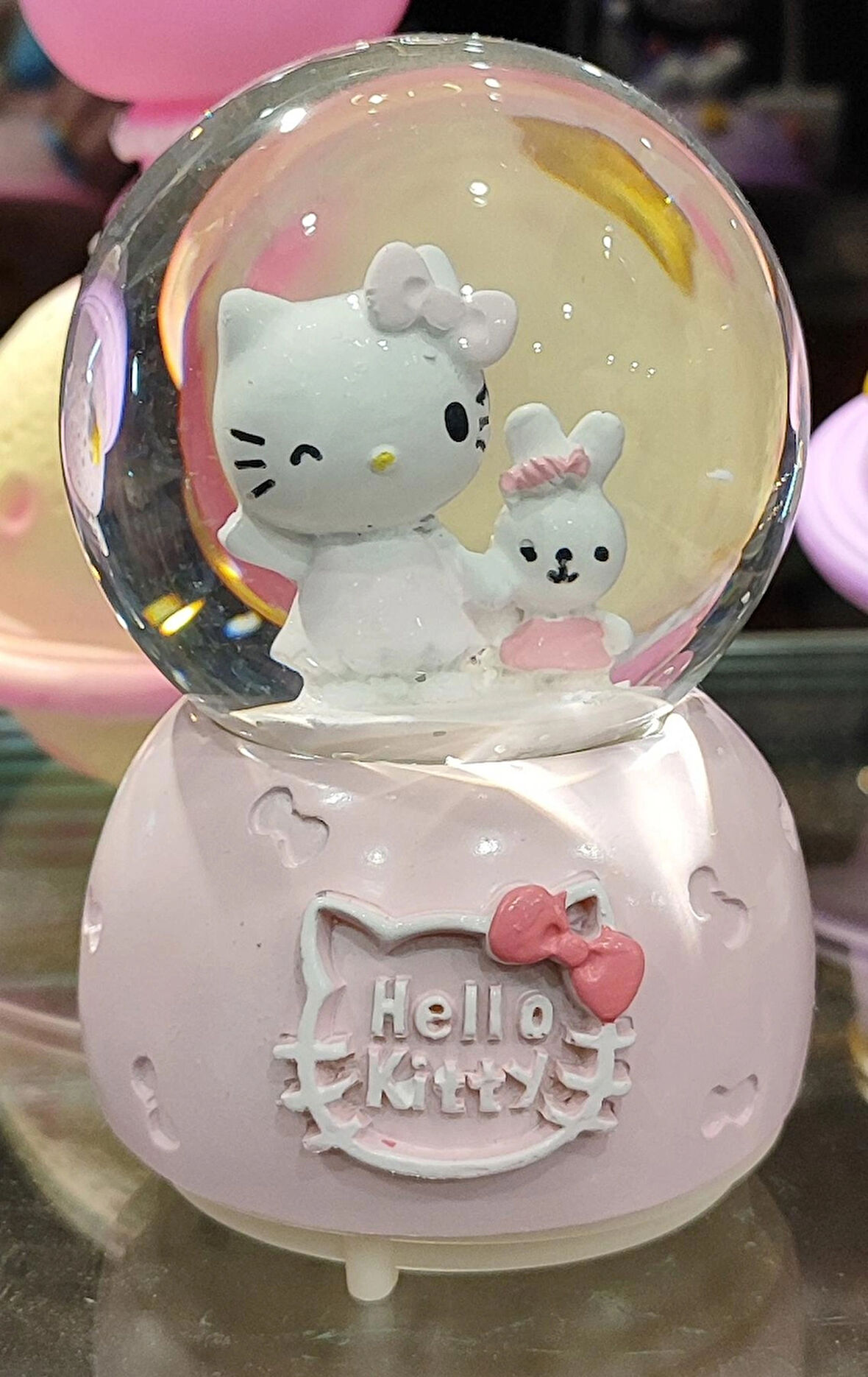 Hello Kitty,melody figürlü Orta boy ışıklı kar küresi HK1937 (1 adet)