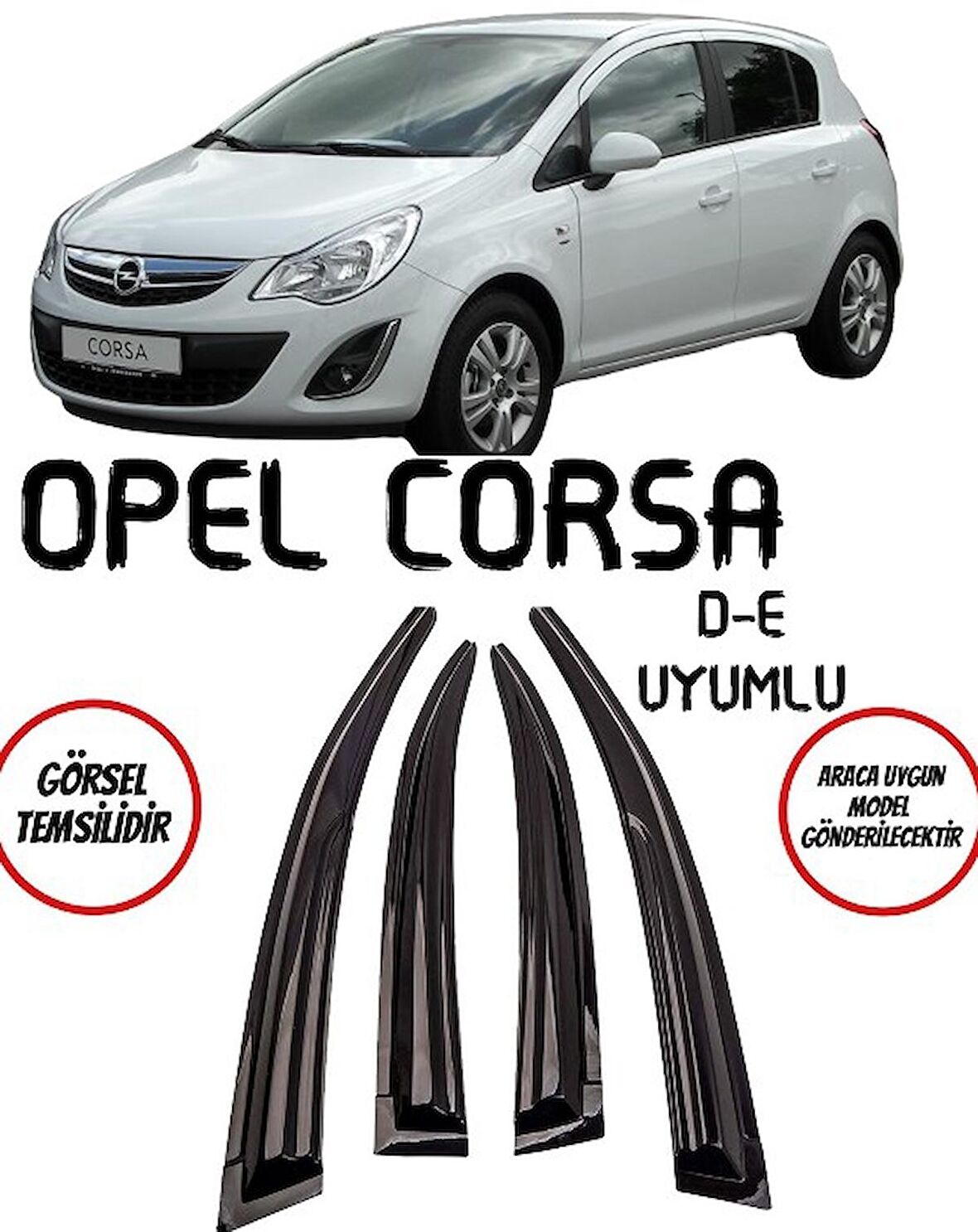 Balp Opel Corsa D-E Cam Rüzgarlığı 4lü 2007-2017 Arası