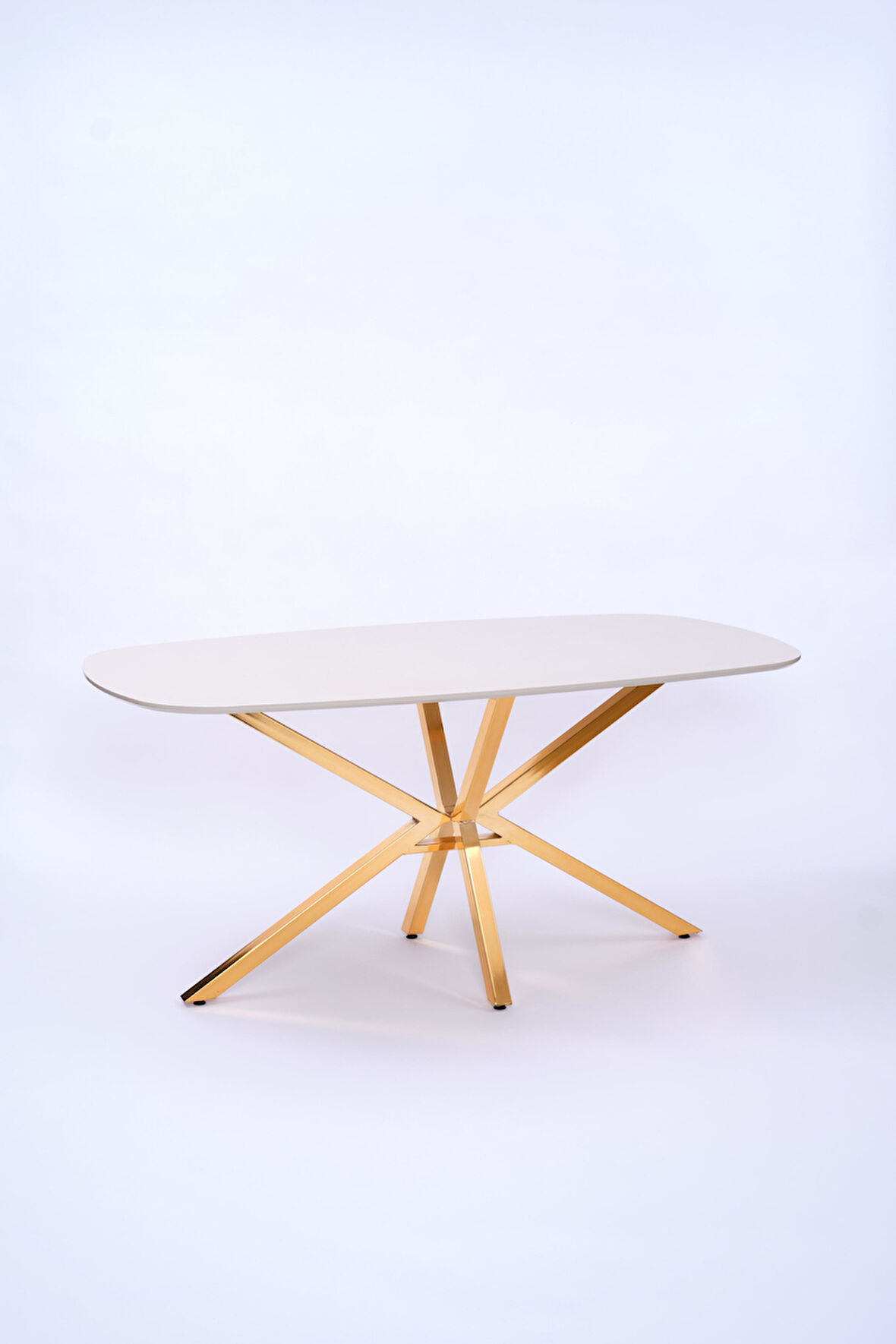 Çapraz Kum Beji High Gloss Yemek Masası 90*160 cm