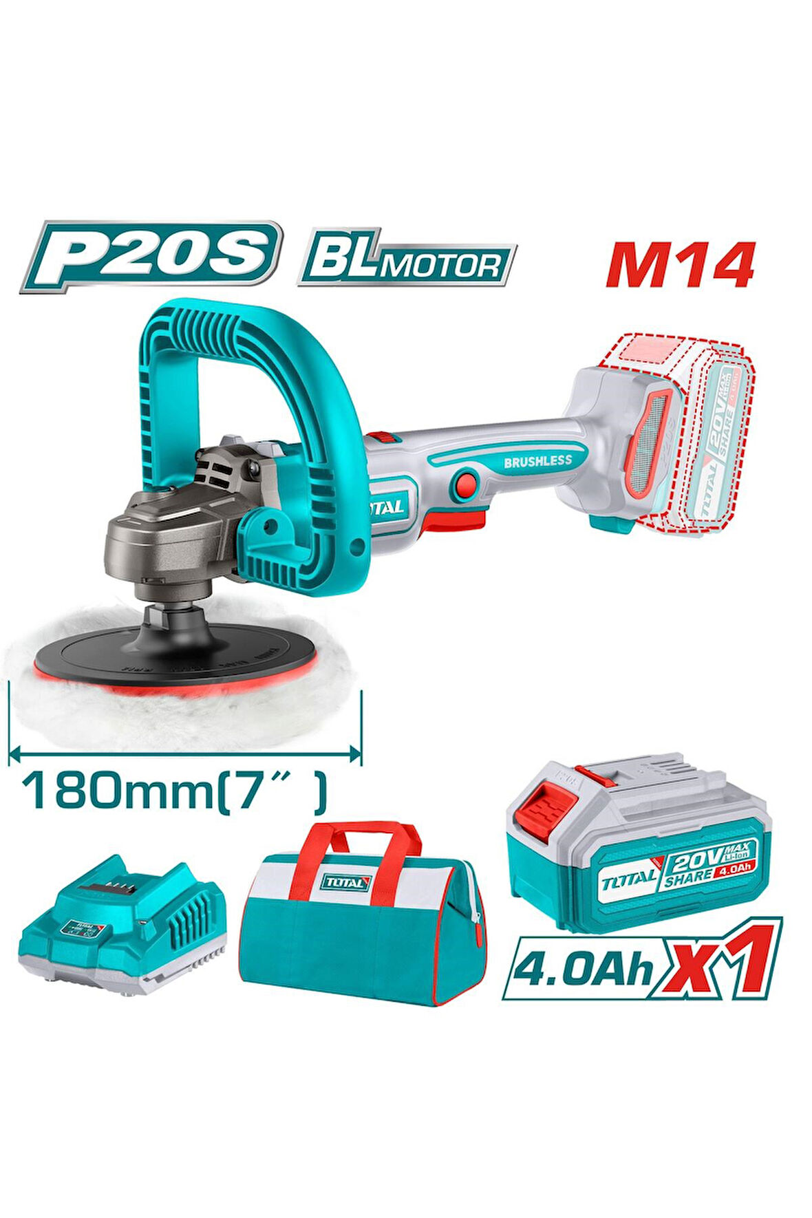 Lı-ıon Akülü Polisaj Makinesi 4.0 Ah Akü Ve Çantalı Taplı20181e