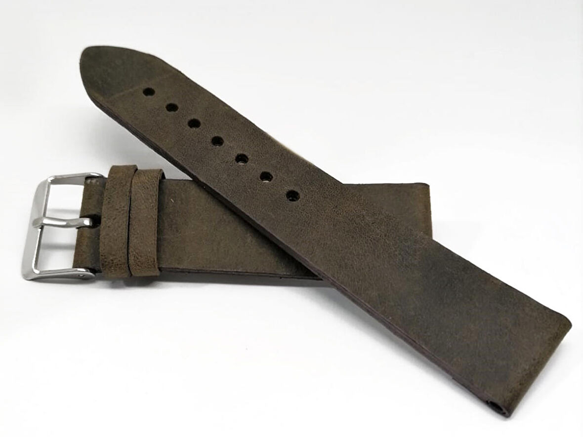 Fosil uyumlu hakiki Yaglı Deri saat kordonu 22 mm