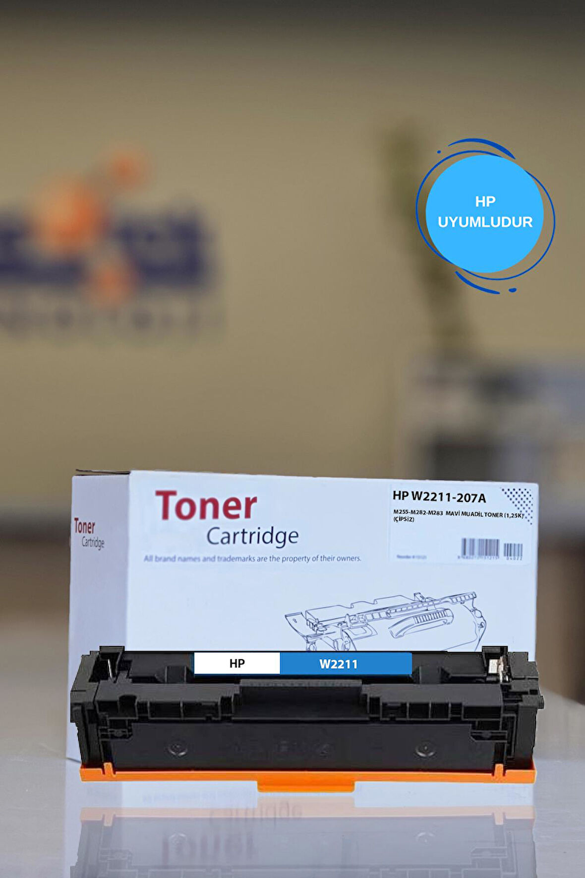 HP W2211-207A M255-M282-M283  MAVİ MUADİL TONER (1,25K) (ÇİPSİZ)