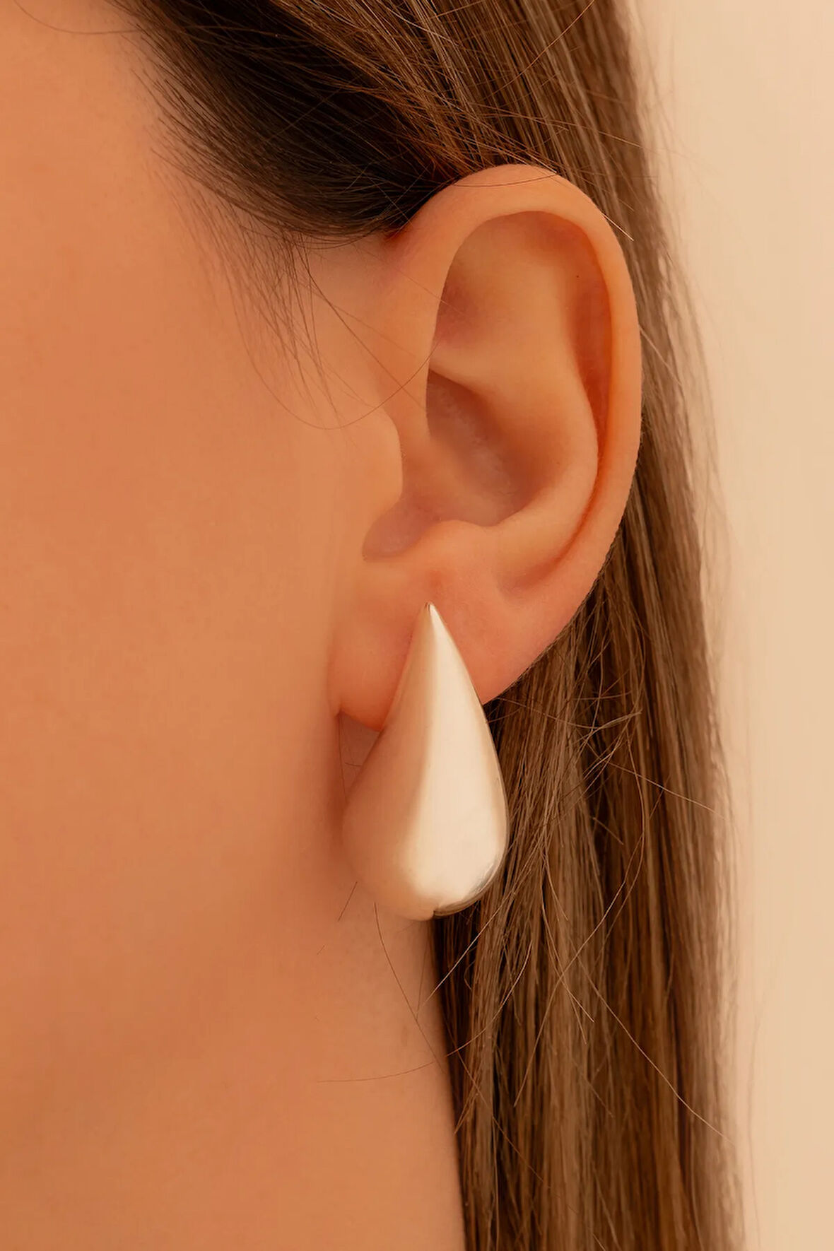 Kadın Gümüş Küpe - Gözyaşı Damla Model 925 Ayar Gümüş Kadın Küpe