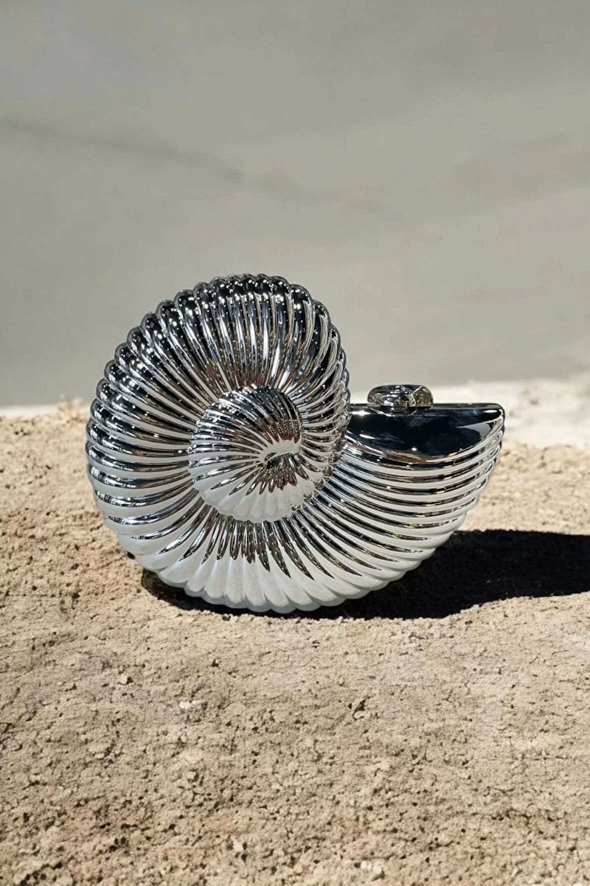 Seashell Gümüş Zincir Askılı Portföy Kadın El Ve Omuz Çantası