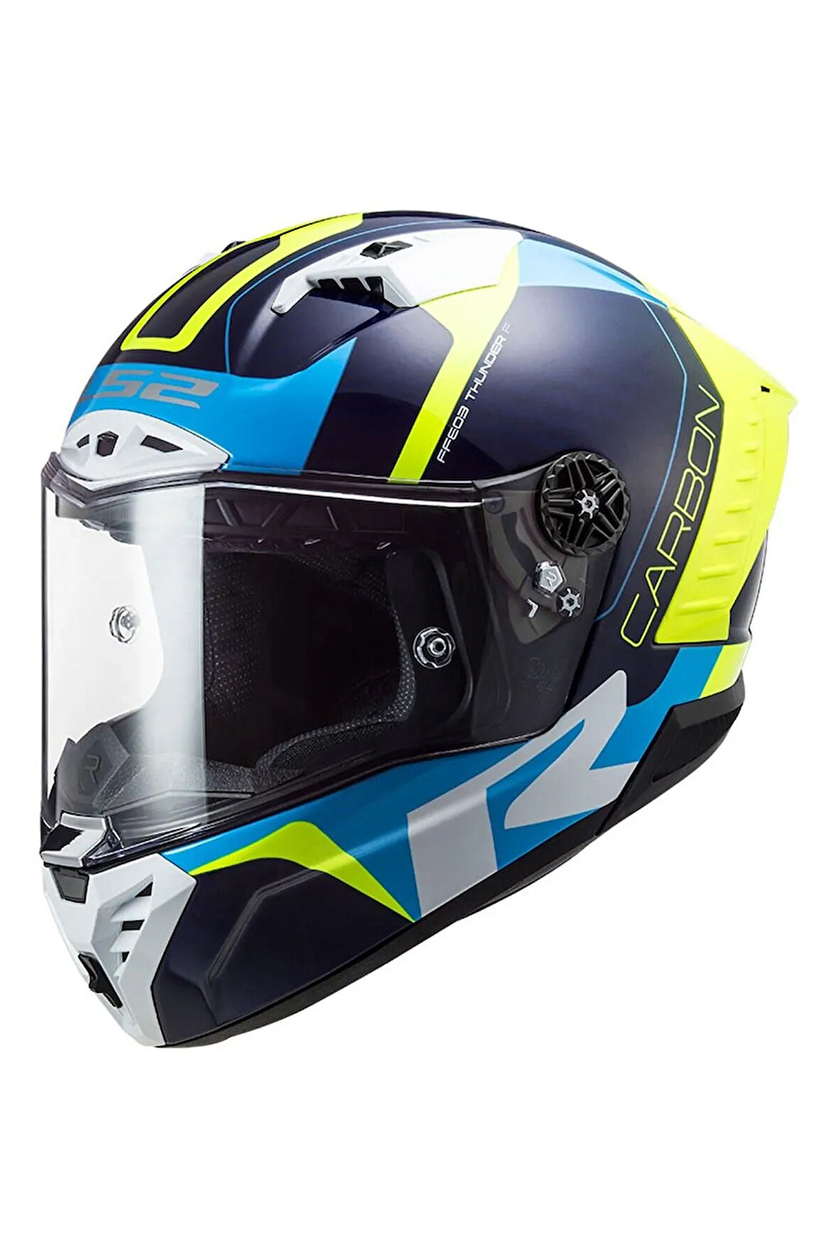 Thunder Racıng 1 Mavi Neon Sarı Full Face Motosiklet Kask