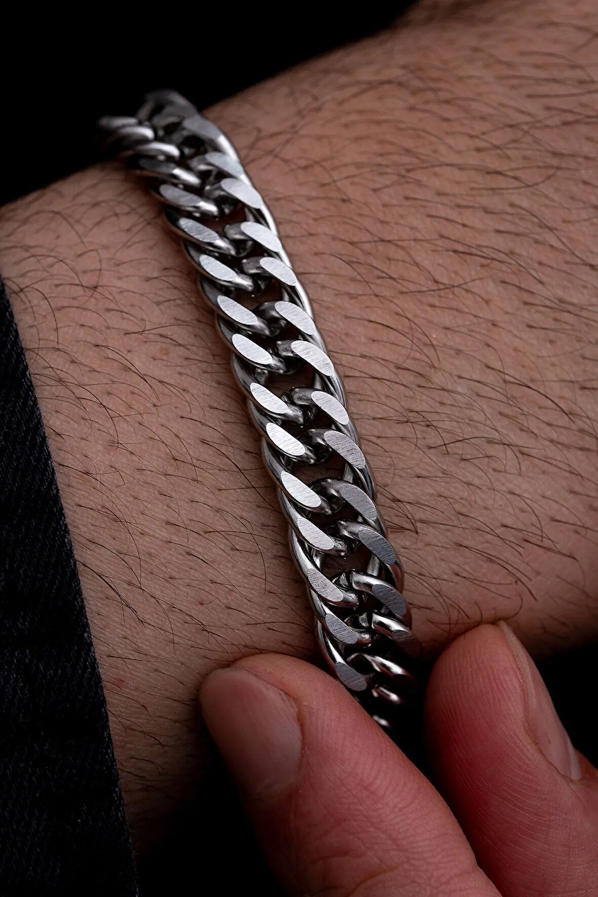 Erkek Çelik Bileklik - 13mm Sık Örüm Gurmet Model Erkek Bileklik