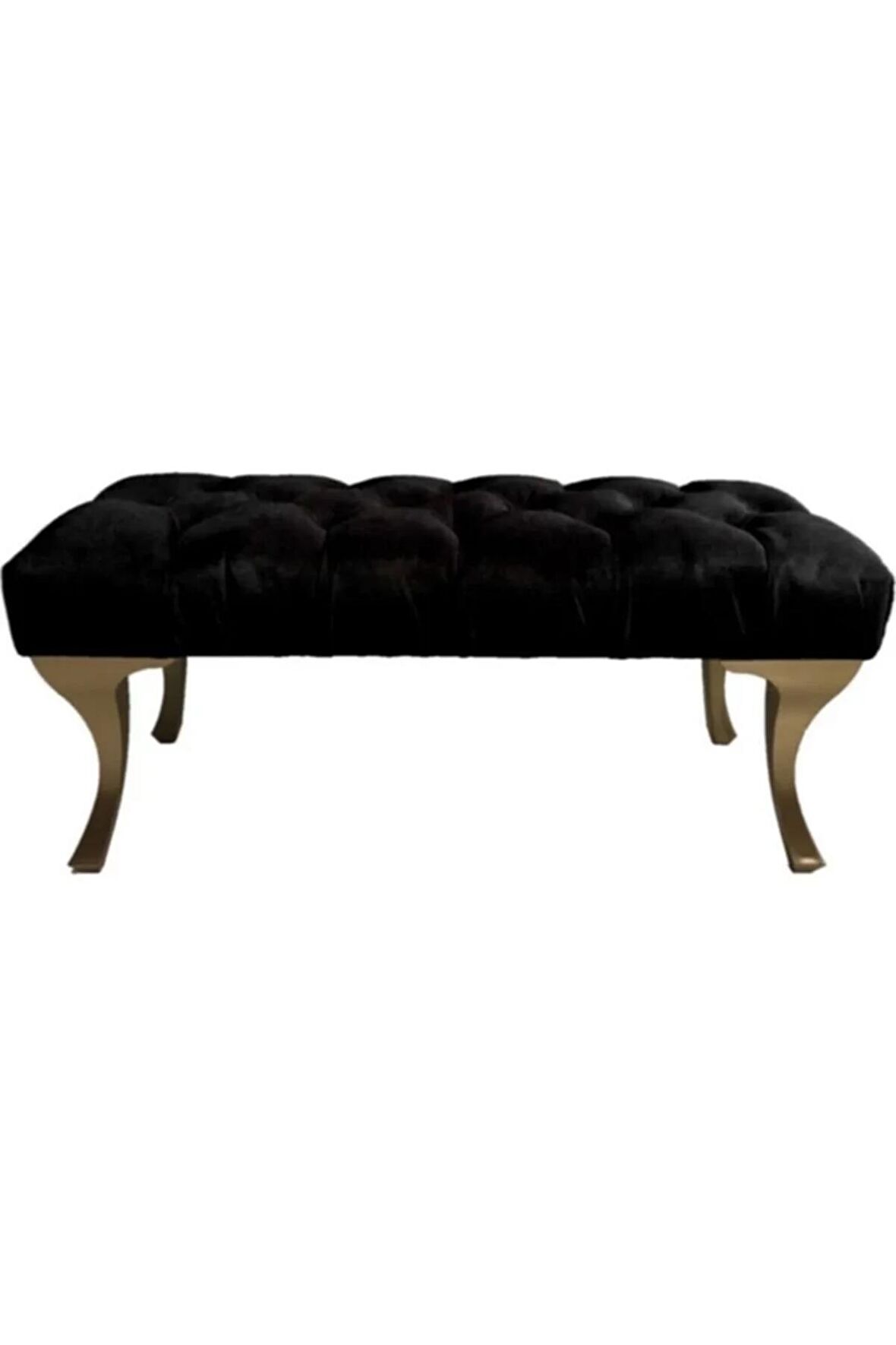 Kapitoneli Puf Gold Ayak 100cm