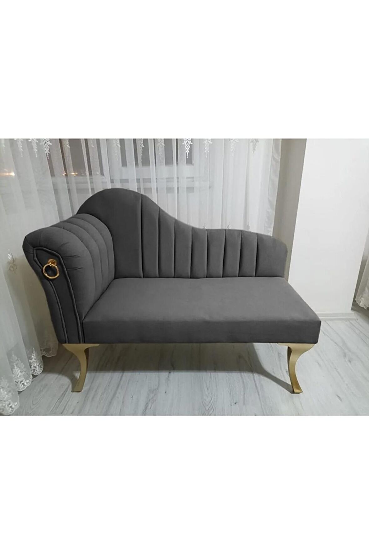 Yeni Model Ultra Lüks Alda Çizgili Josefin Bench Puf