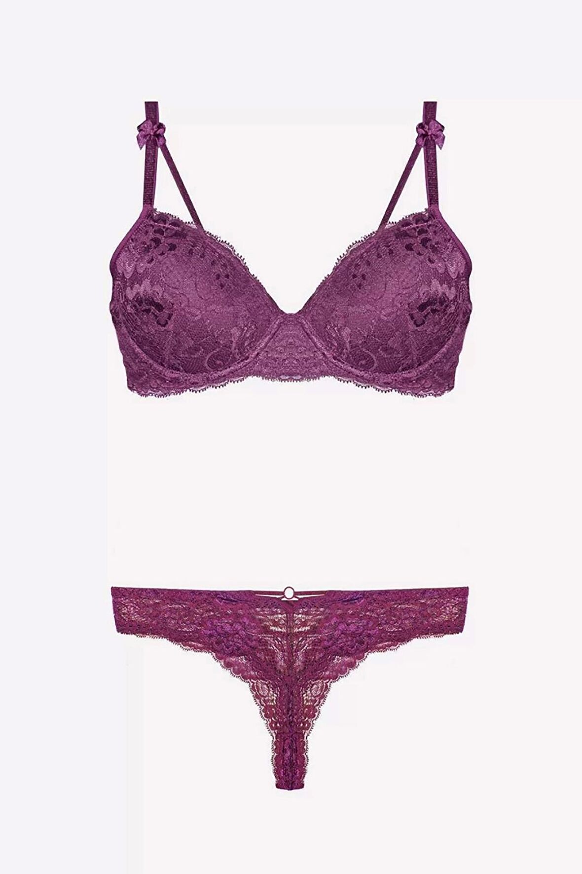 Nurteks Destekli Mor Sütyen Takımı 4430