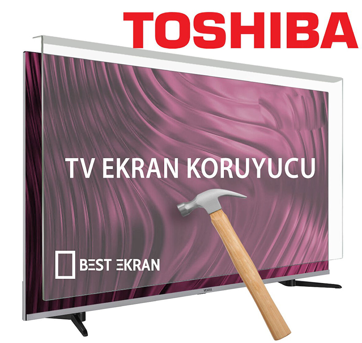 Toshiba 65UV2363DT Tv Ekran Koruyucu - Toshiba 65" inç Kırılmaz Koruyucu