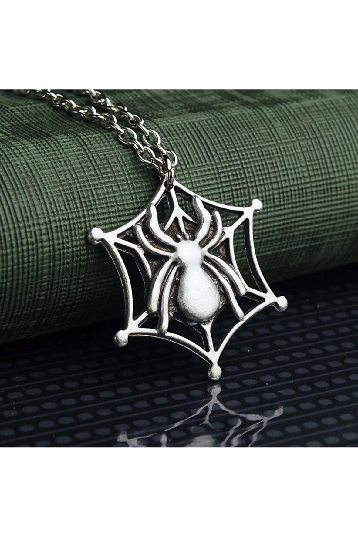 Spider Web Örümcek Ağı Erkek Kolye Takı Aksesuar K24 T5