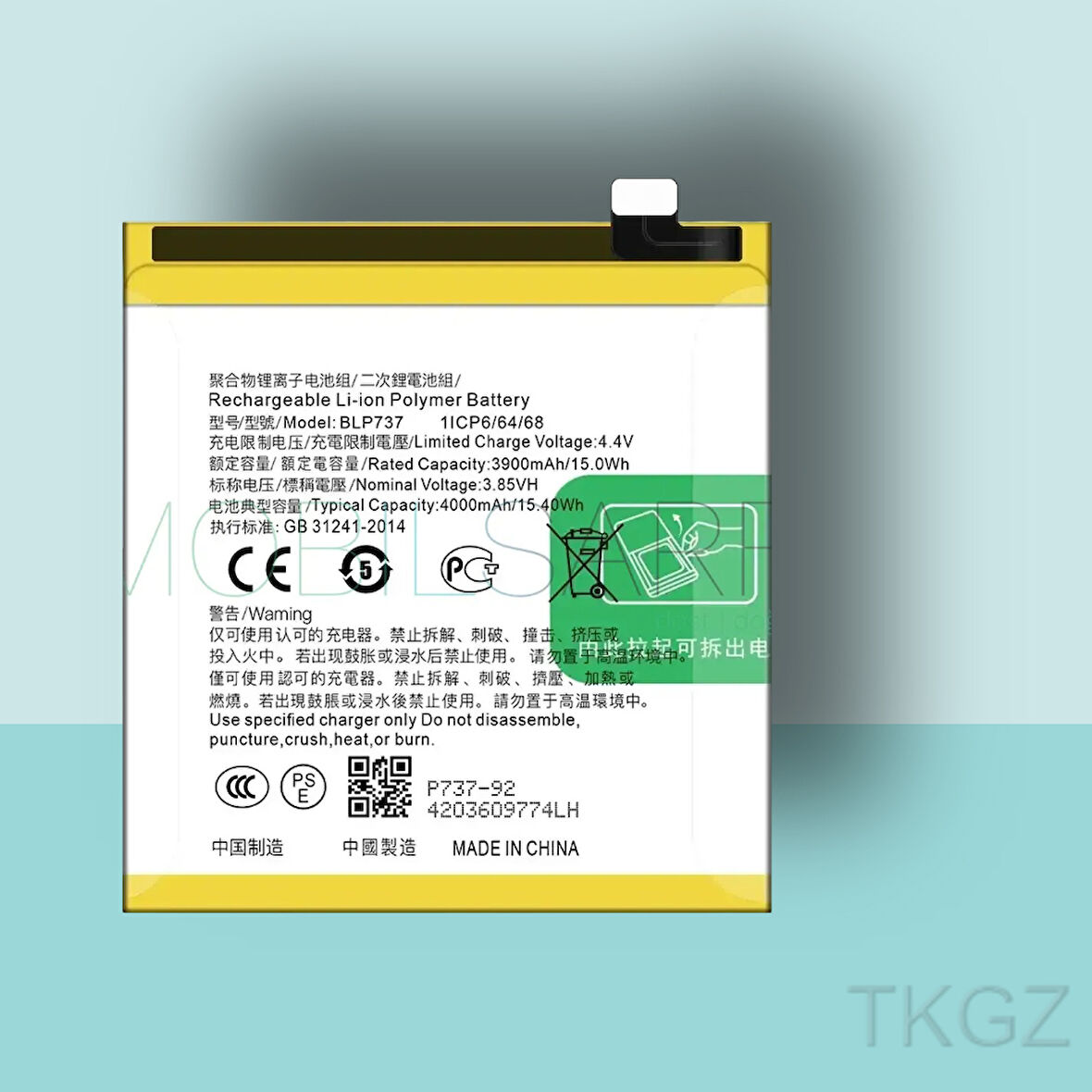 Tkgz - OPPO RENO 2Z - BLP-737 - Batarya Pil Orijinal Sıfır