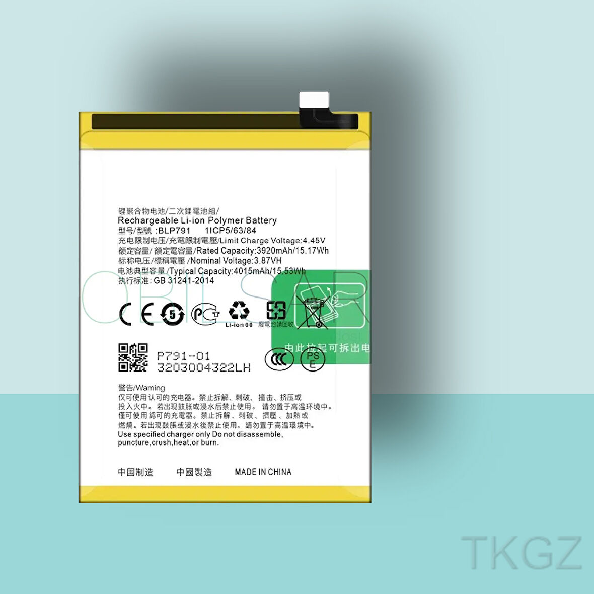 Tkgz - OPPO RENO 4 - BLP-791 - Batarya Pil Orijinal Sıfır