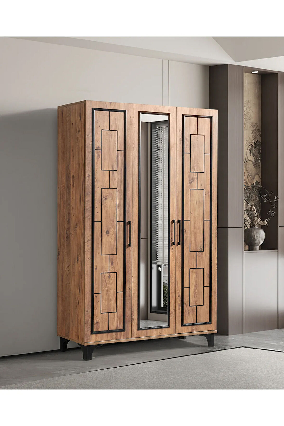 PEMA HOME Etna %100 Mdf 3 Kapaklı Dolap Gardırop