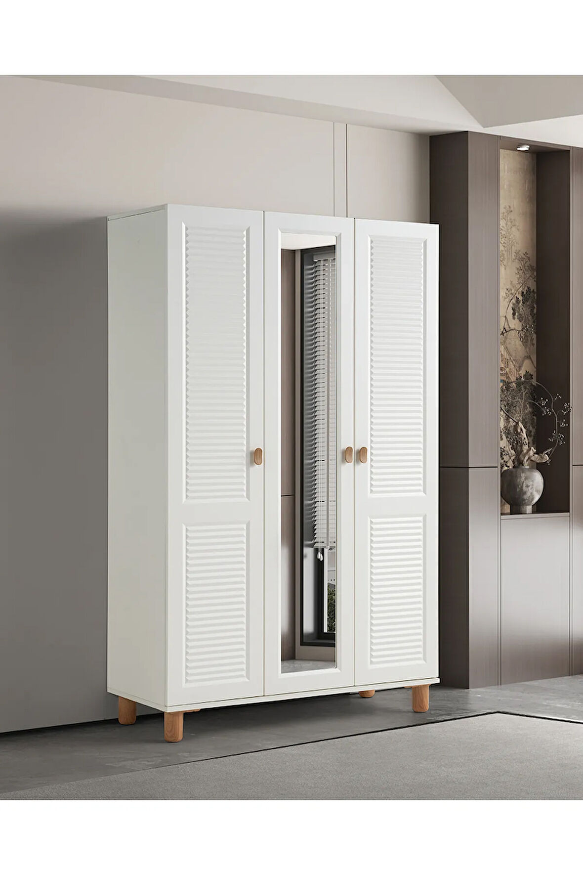 PEMA HOME Favori %100 Mdf Membran 3 Kapaklı Dolap Gardırop