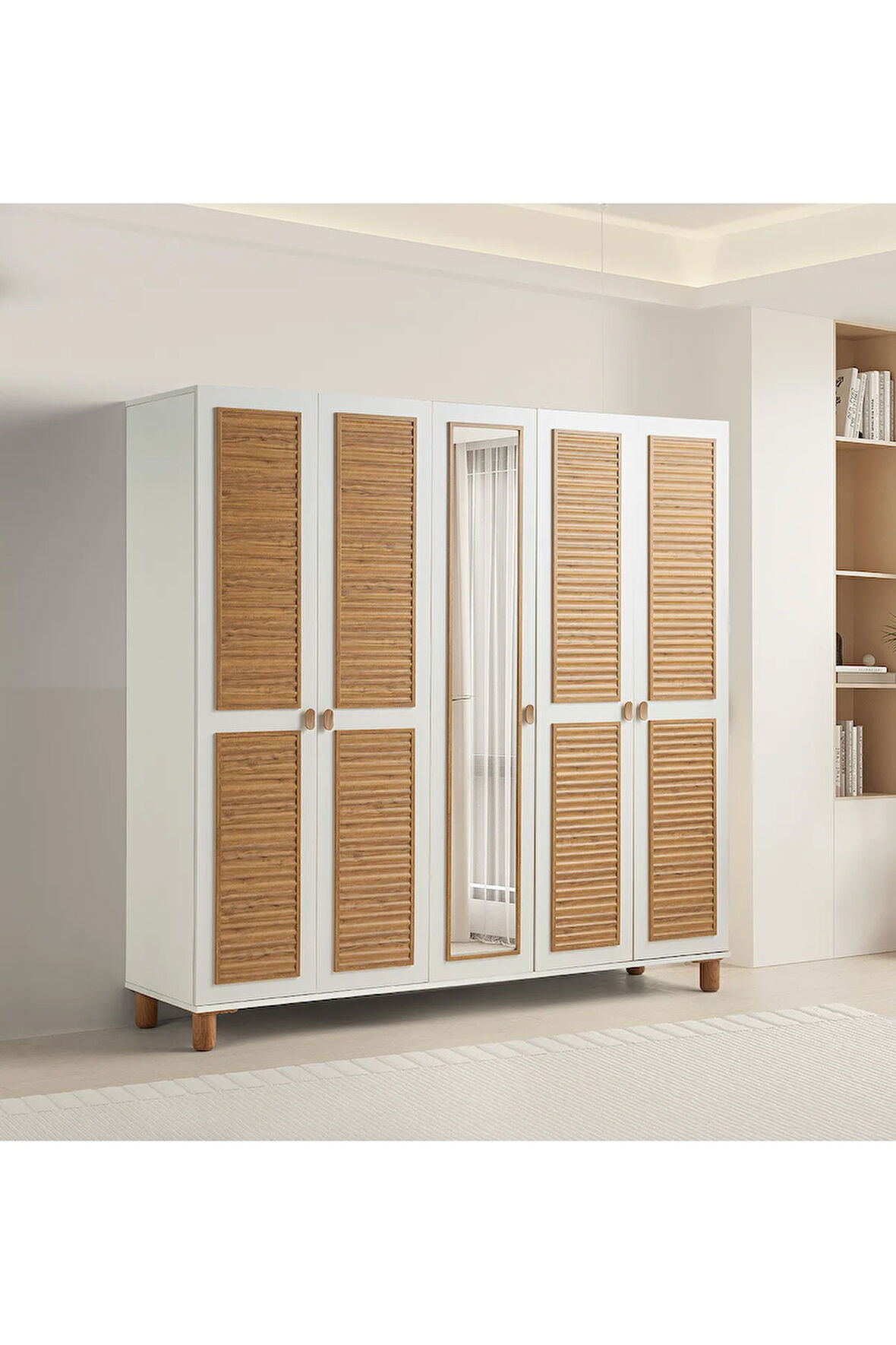 PEMA HOME Efsa %100 Mdf 5 Kapaklı Dolap Gardırop