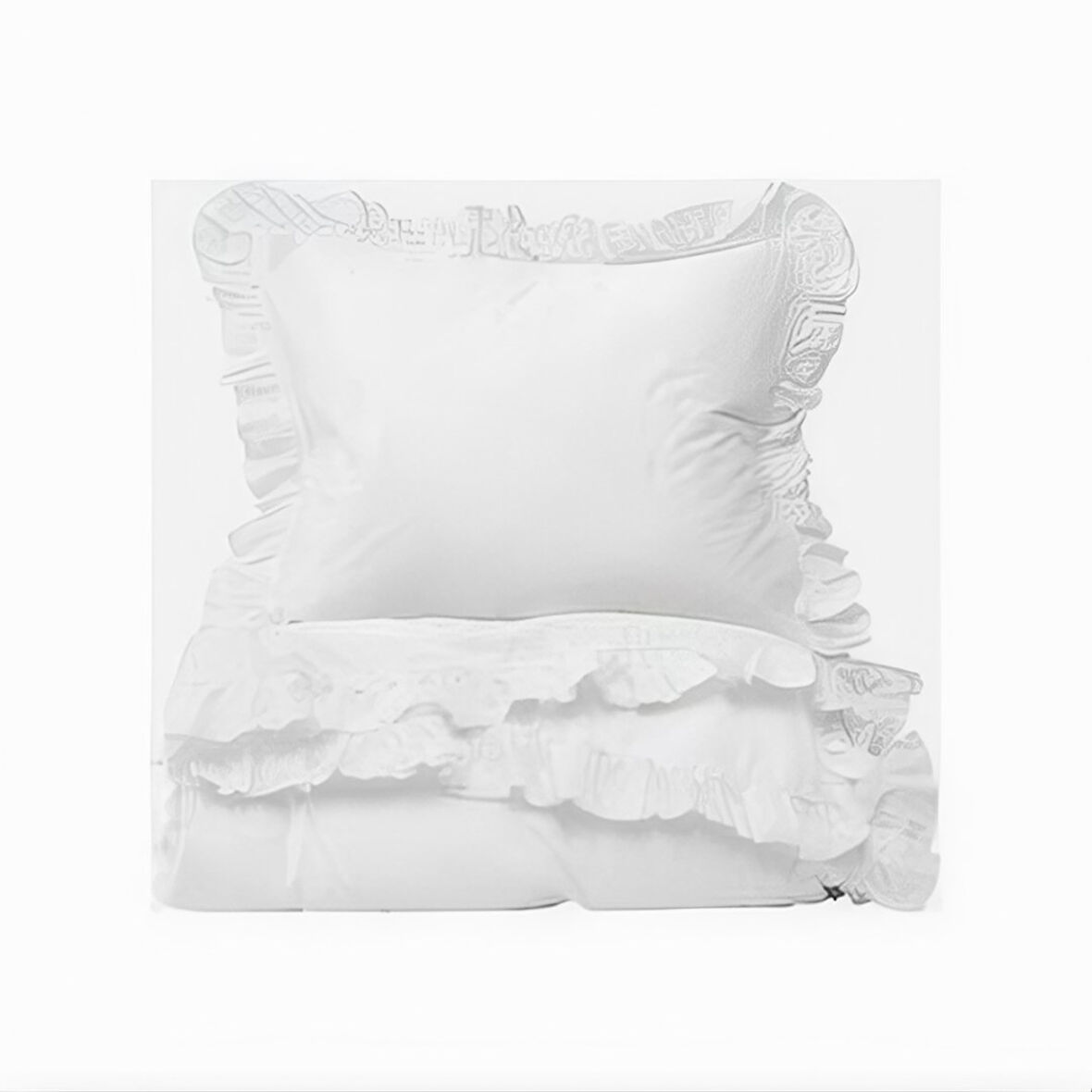 Beyaz fırfırlı çift kişilik nevresim takımı