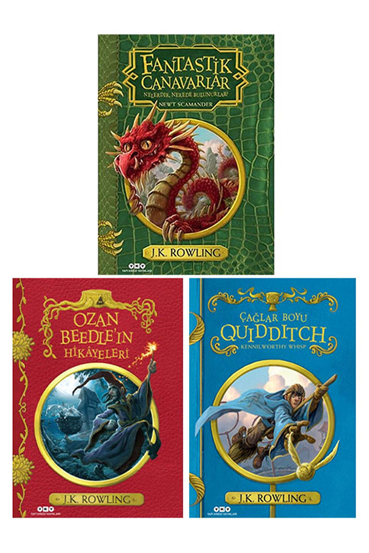 Harry Potter Ciltli Yan Kitap Seti (Fantastik Canavarlar Nelerdir Nerede Bulunurlar? - Çağlar Boyu Quidditch - Ozan Beedle’ın Hikâyeler)