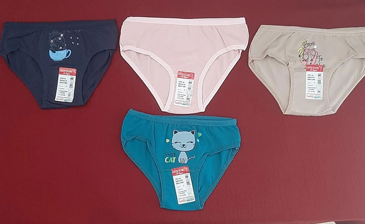 Kız Çocuk Silip Külot Paket İçeriği 4 Adet