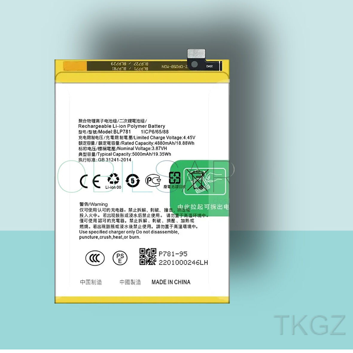 Tkgz - OPPO A92 - BLP-781 - Batarya Pil Orijinal Sıfır