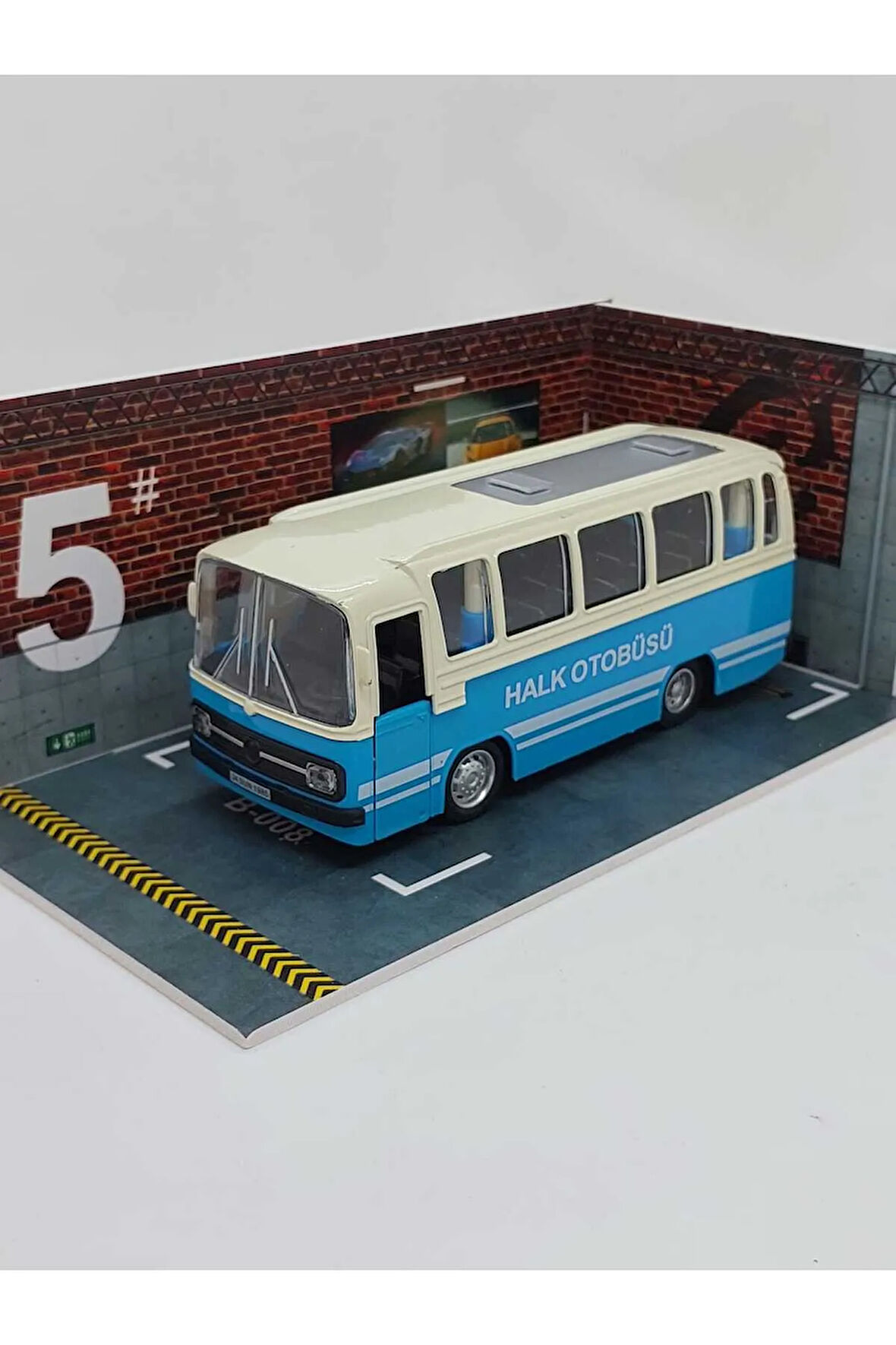 1/27 Ölçek Nostalji Halk Otobüsü Sesli ve Işıklı (mavi)